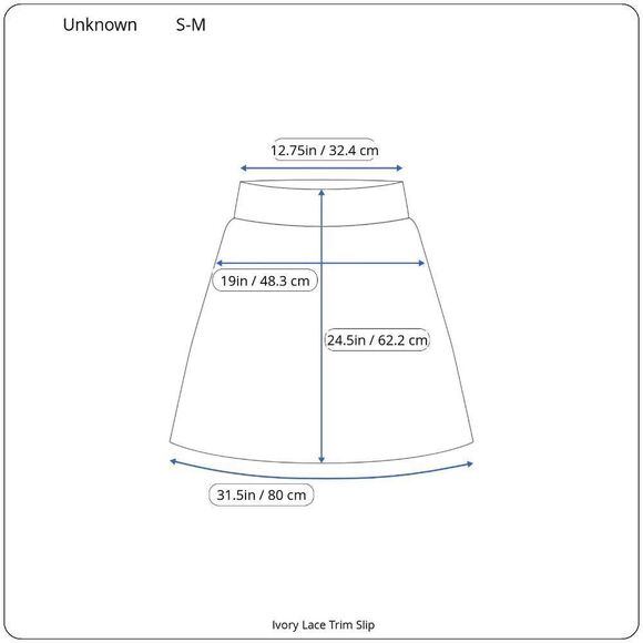 VINTAGE 1970s Ivory Lace Trim Slip Skirt Small-Medium - Picture 16 of 16